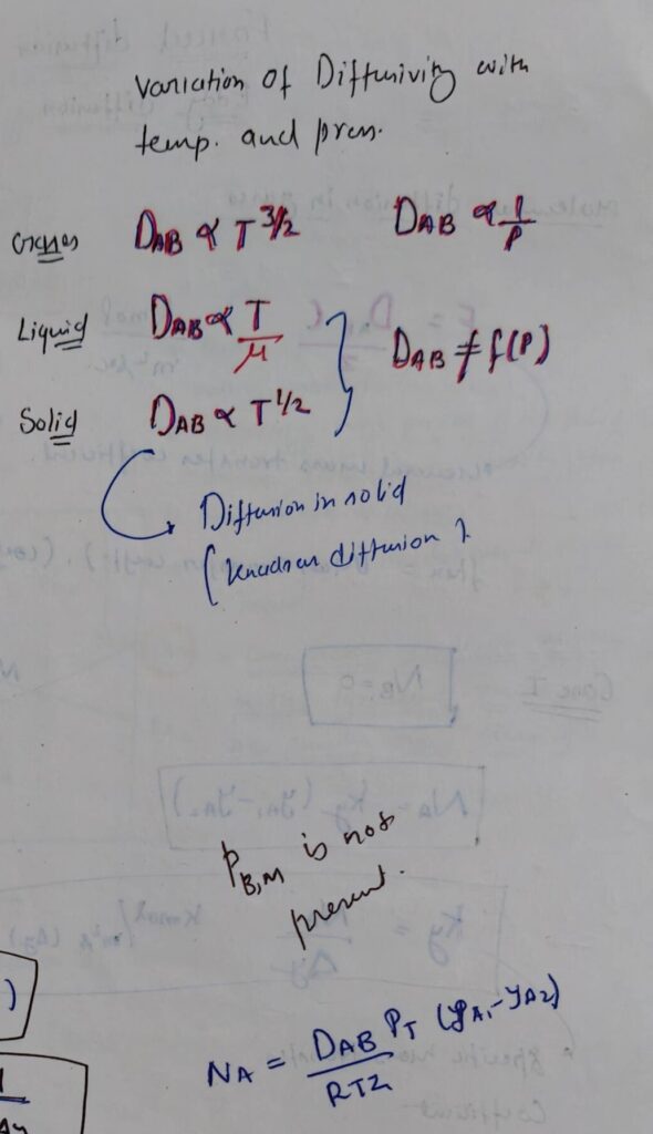 Temperature and Pressure Effect on diffusivity 